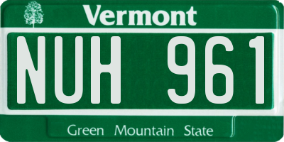 VT license plate NUH961