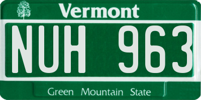 VT license plate NUH963