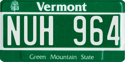 VT license plate NUH964