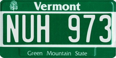 VT license plate NUH973