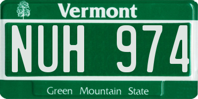 VT license plate NUH974