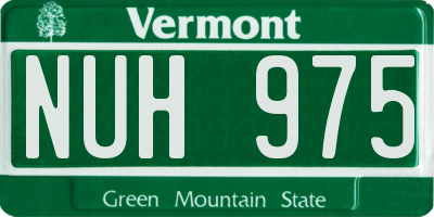 VT license plate NUH975