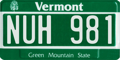 VT license plate NUH981