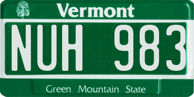 VT license plate NUH983