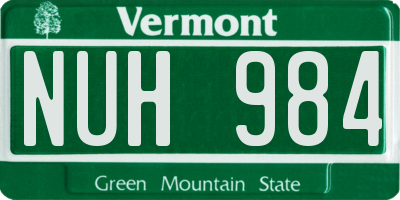 VT license plate NUH984