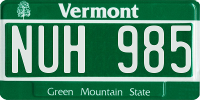 VT license plate NUH985