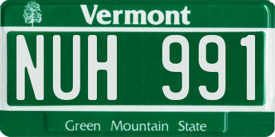 VT license plate NUH991