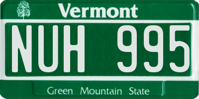 VT license plate NUH995