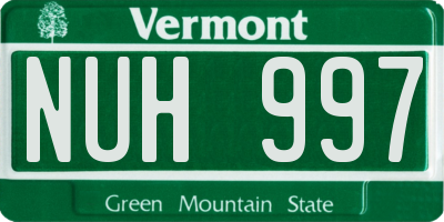 VT license plate NUH997