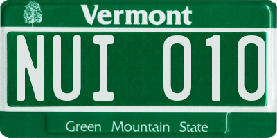 VT license plate NUI010