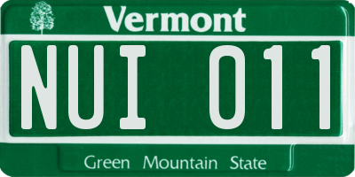 VT license plate NUI011