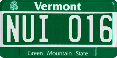 VT license plate NUI016