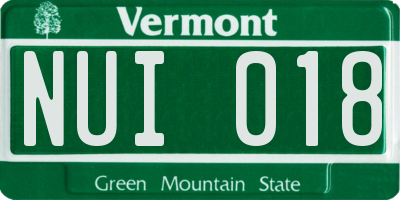 VT license plate NUI018