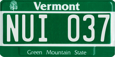 VT license plate NUI037