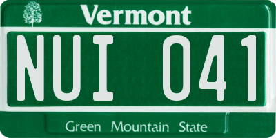VT license plate NUI041