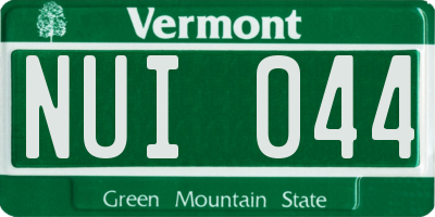 VT license plate NUI044