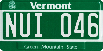 VT license plate NUI046