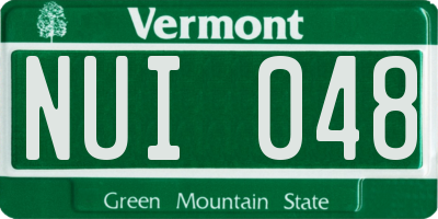 VT license plate NUI048