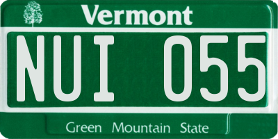 VT license plate NUI055