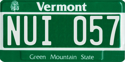 VT license plate NUI057