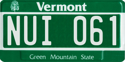 VT license plate NUI061