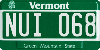VT license plate NUI068
