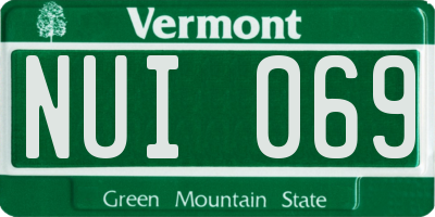 VT license plate NUI069