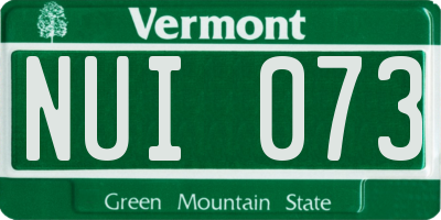 VT license plate NUI073