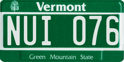 VT license plate NUI076