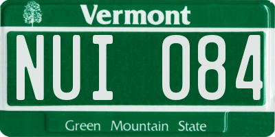 VT license plate NUI084