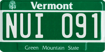 VT license plate NUI091