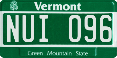 VT license plate NUI096
