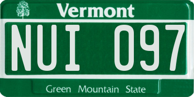 VT license plate NUI097