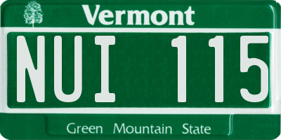 VT license plate NUI115