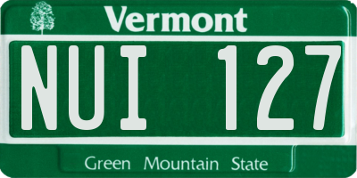 VT license plate NUI127
