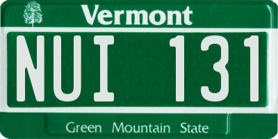 VT license plate NUI131