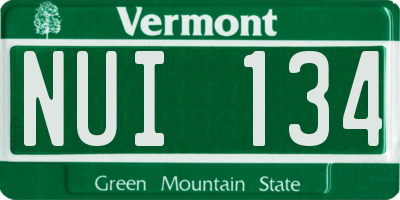 VT license plate NUI134
