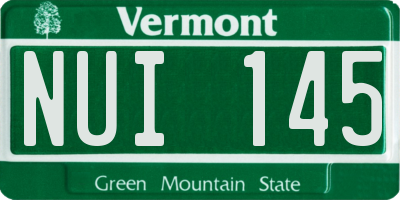 VT license plate NUI145
