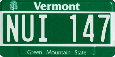 VT license plate NUI147