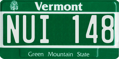 VT license plate NUI148