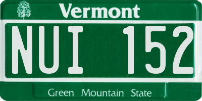 VT license plate NUI152