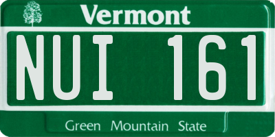 VT license plate NUI161