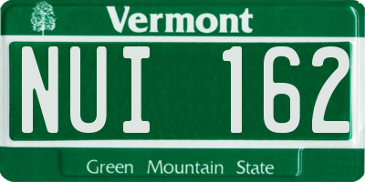 VT license plate NUI162