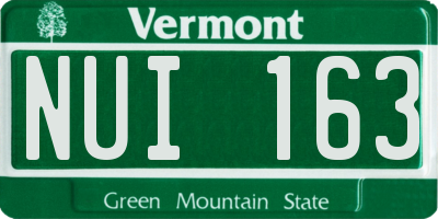 VT license plate NUI163