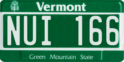 VT license plate NUI166