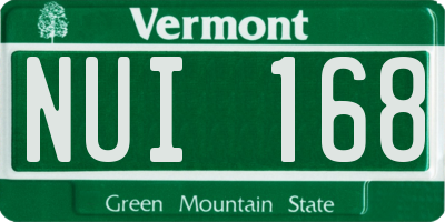 VT license plate NUI168