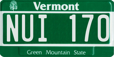 VT license plate NUI170