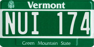 VT license plate NUI174
