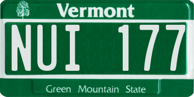 VT license plate NUI177