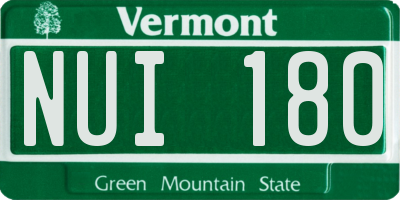 VT license plate NUI180